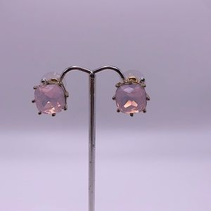 Pink and Gold Crystal Stud Earrings NEW